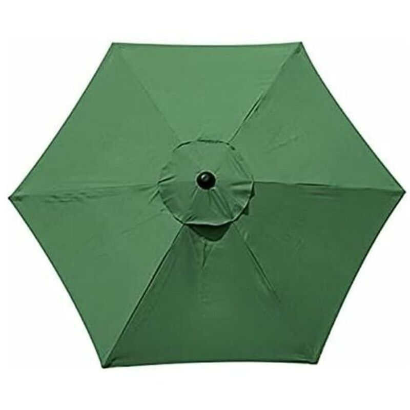 Housse De Rechange pour Parasol - 6 Baleines - 2 M/2,7 M/3 m - Impermable - Anti-Ultraviolet - Tissu De Rechange (2.7M / 8.9Ft,Green)