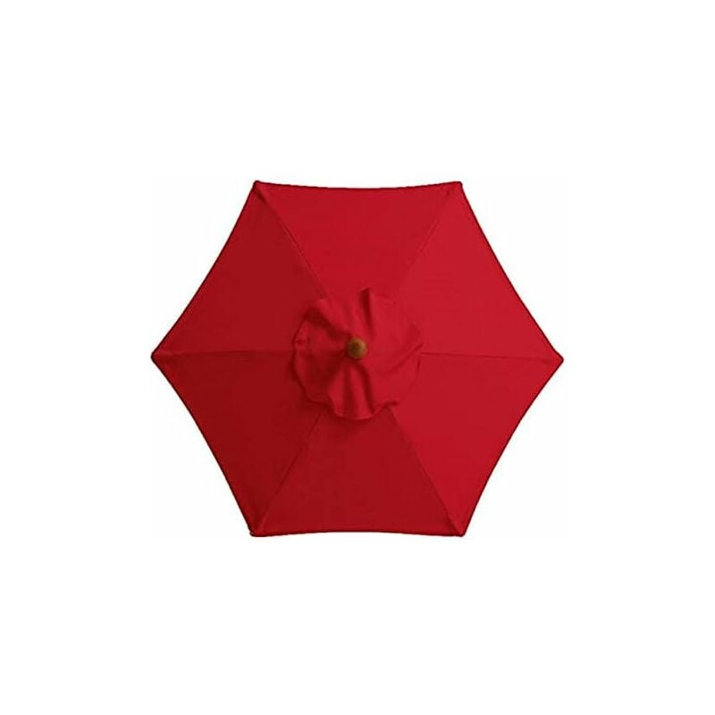 Ersandy - Housse De Rechange pour Parasol - 6 Baleines - 2 M/2,7 M/3 m - Imperméable - Anti-Ultraviolet - Tissu De Rechange (2.7M / 8.9Ft,Red)