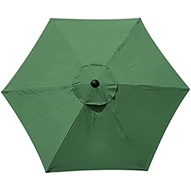 Housse De Rechange pour Parasol - 6 Baleines - 2 M/2,7 M/3 M - Imperméable - Anti-Ultraviolet - Tissu De Rechange (2.7M / 8.9Ft,Green)