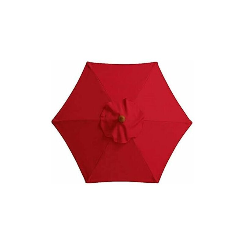 Housse De Rechange pour Parasol - 6 Baleines - 2 M/2,7 M/3 M - Imperméable - Anti-Ultraviolet - Tissu De Rechange (2.7M / 8.9Ft,Red)