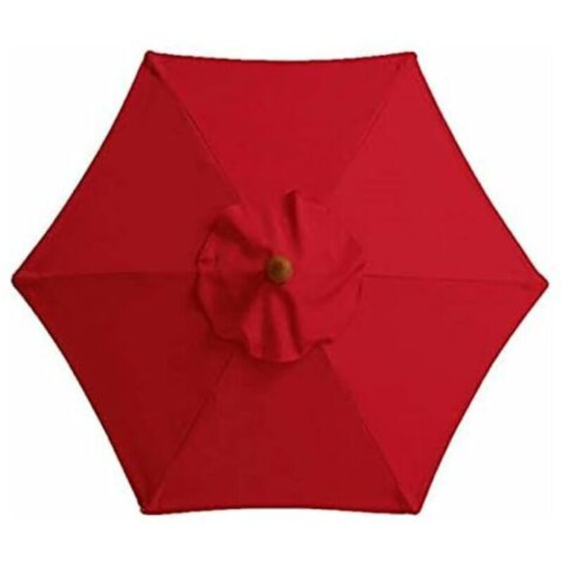 Housse De Rechange pour Parasol - 6 Baleines - 2 M/2,7 M/3 M - Imperméable - Anti-Ultraviolet - Tissu De Rechange (2.7M / 8.9Ft,Red)
