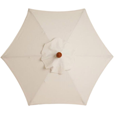 Housse de rechange pour parasol, 6 baleines, 2,7M, imperméable, anti-UV, tissu de rechange, couleur beige