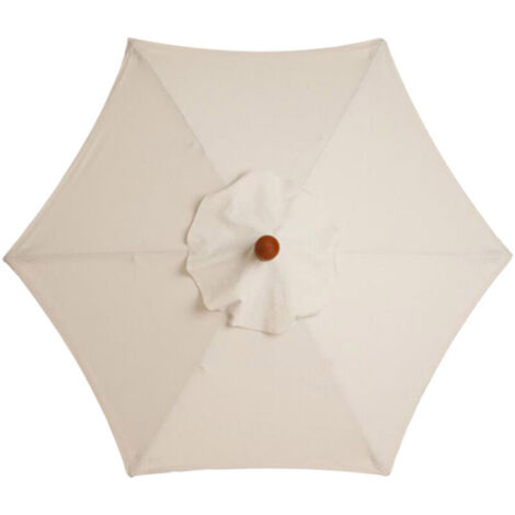Housse de rechange pour parasol, 6 baleines, 2,7M, imperméable, anti-UV, tissu de rechange, couleur beige