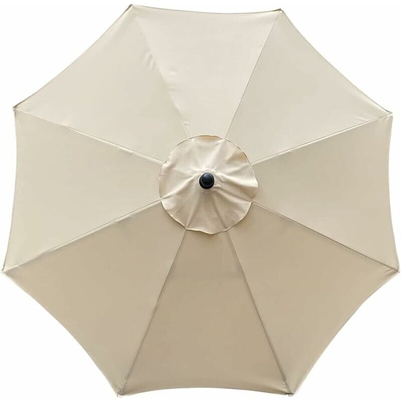 Odipie - Housse de rechange pour parasol, 8 baleines, 3 m, imperméable, anti-UV, tissu de rechange, beige