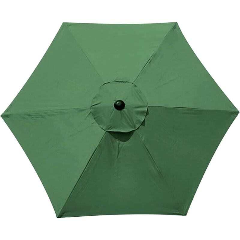 Galozzoit - Housse de rechange pour parasol, 6 baleines, 2.7 m, imperméable, anti-UV, tissu de rechange, vert foncé