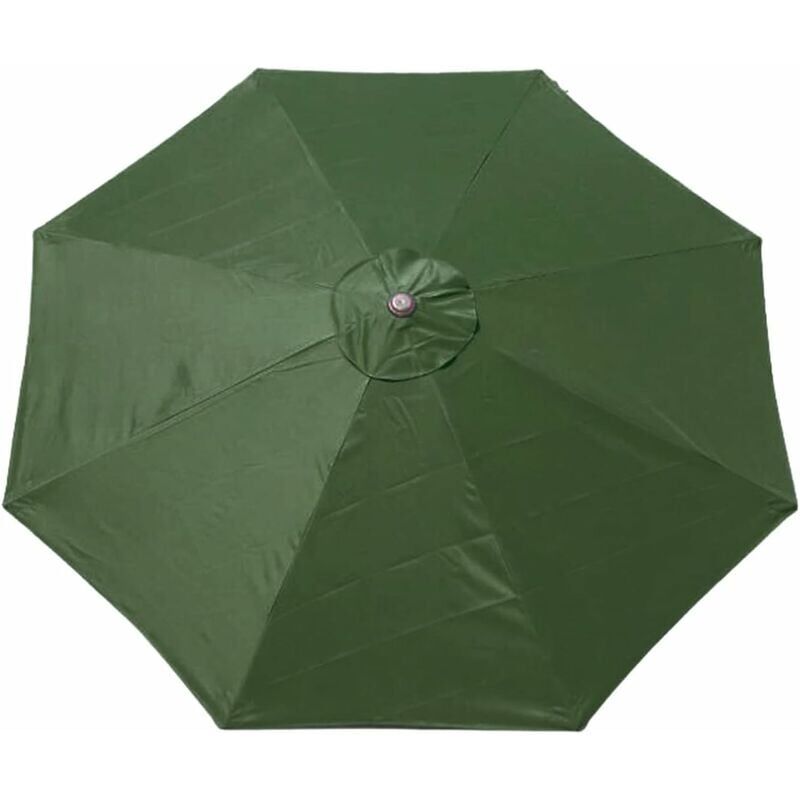 Housse de rechange pour parasol - 8 baleines - 3 m - Imperméable - Anti-ultraviolet - Tissu de rechange - toit pour parasol - parasol(vert foncé)