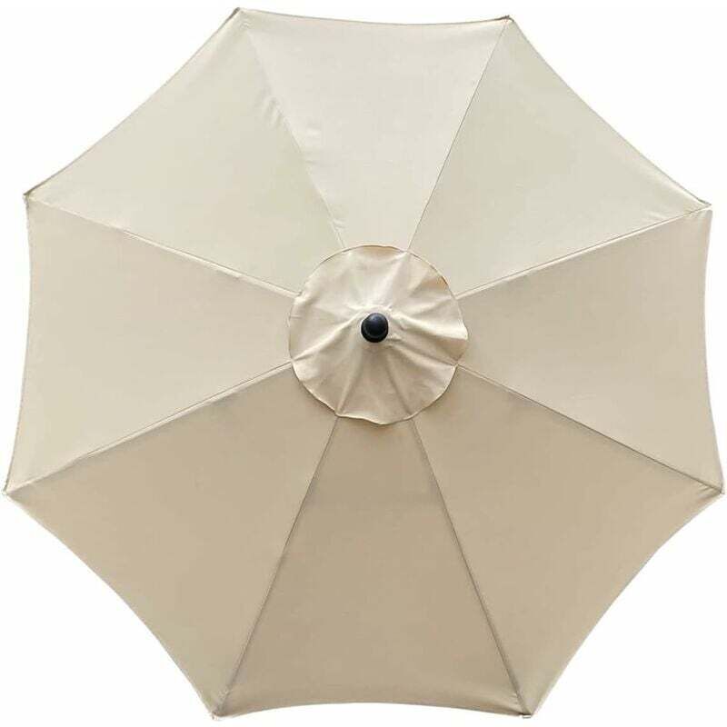 Housse de rechange pour parasol, 8 baleines, 3 m, imperméable, anti-UV, tissu de rechange, beige