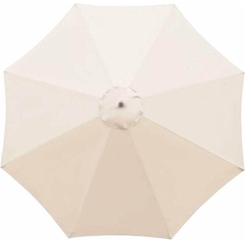 Housse de rechange pour parasol 8 baleines 3 m, imperméable, anti-UV, tissu de rechange - Beige