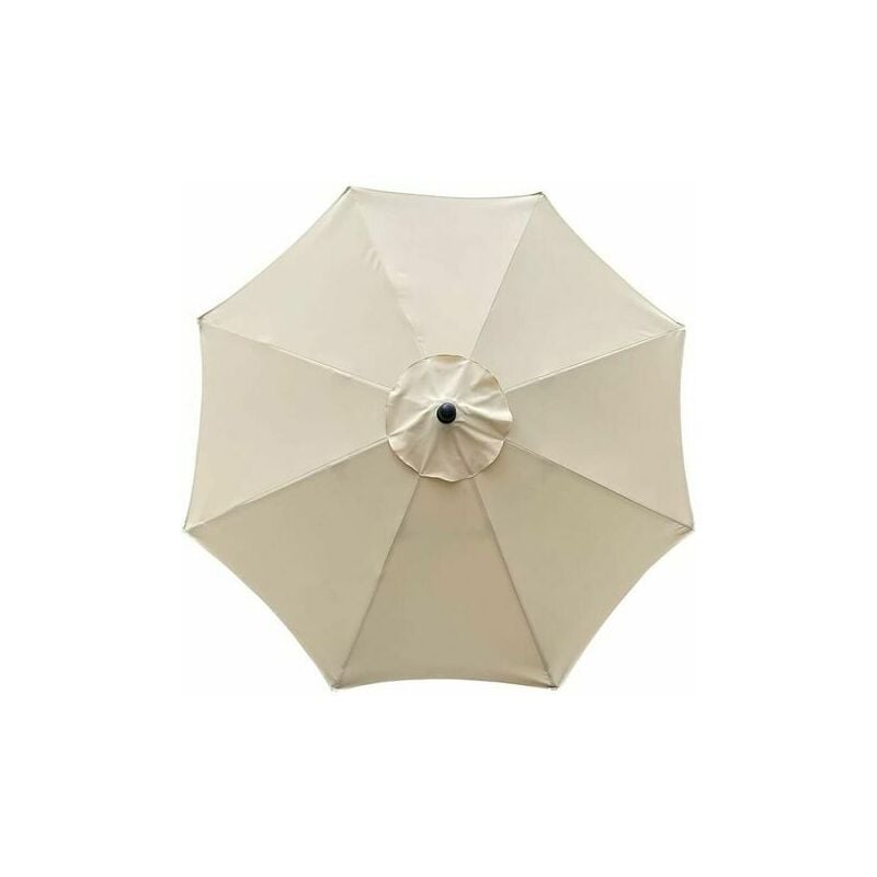 Odipie - Housse de rechange pour parasol, 8 baleines, 3 m, imperméable, anti-UV, tissu de rechange, beige