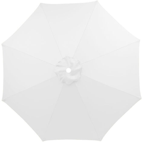 Housse de rechange pour parasol, 8 baleines, 3 m, imperméable, anti-UV, tissu de rechange, Blanc