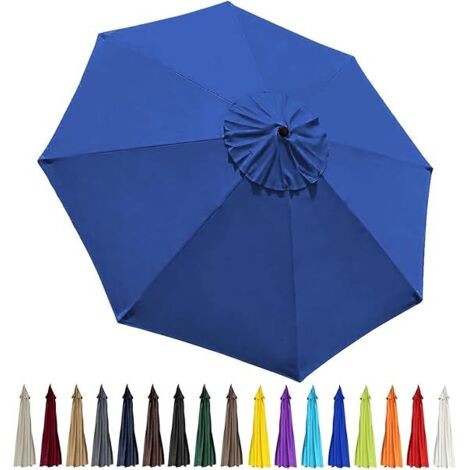 Housse de rechange pour parasol, 8 baleines, 3 m, imperméable, anti-UV, tissu de rechange, gris
