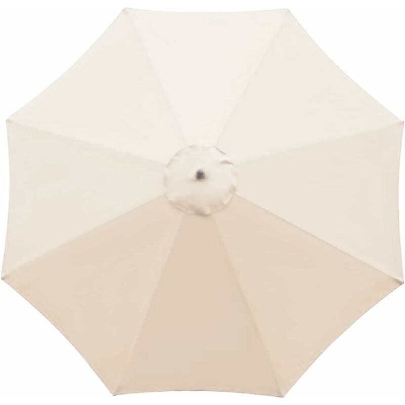 Housse de rechange pour parasol - 8 baleines - Diamètre 3m - Imperméable - Protection uv - Tissu de rechange - Beige - white
