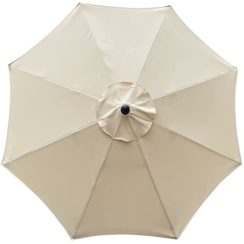 Ersandy Housse de parasol, 8 baleines, 3 m, imperméable, résistante aux UV, tissu de remplacement, pour terrasse, extérieur, terrasse, beige