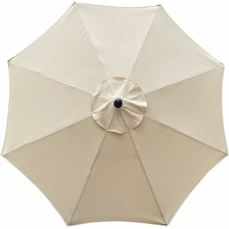 MEMKEY Housse de rechange pour parasol, 8 baleines, 3 m, imperméable, anti-UV, tissu de rechange, beige