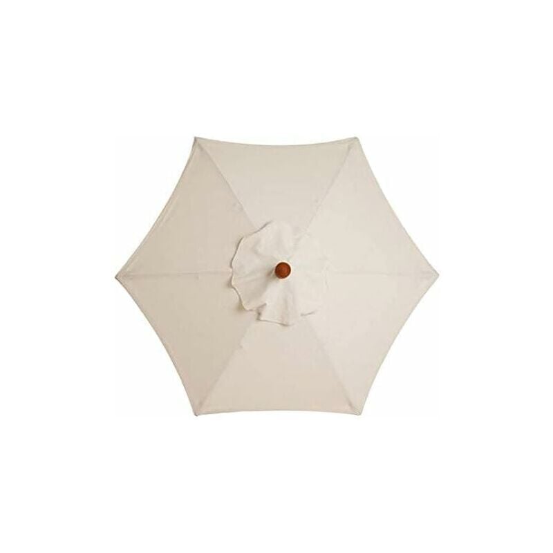 Serbia - Housse de Rechange pour Parasol à 6 Baleines - 3 m - Imperméable - Anti-Ultraviolet - Blanc