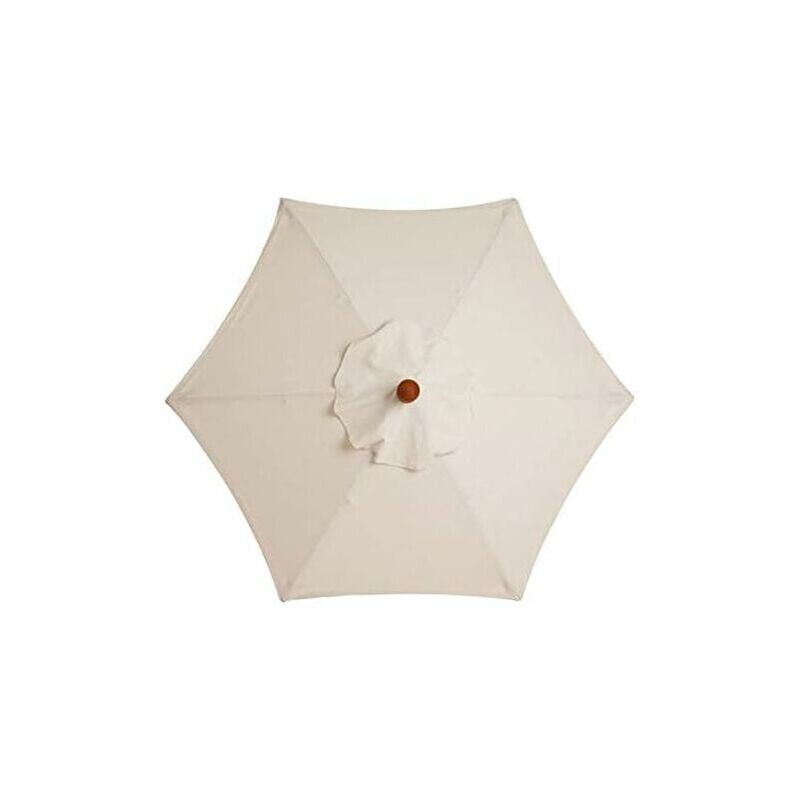 Ikodm - Housse de Rechange pour Parasol à 6 Baleines - 3 m - Imperméable - Anti-Ultraviolet - Blanc