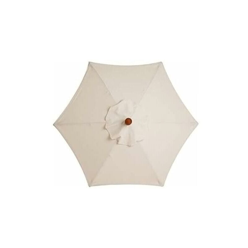 Beijiyi - Housse de Rechange pour Parasol à 6 Baleines - 3 m - Imperméable - Anti-Ultraviolet - Blanc