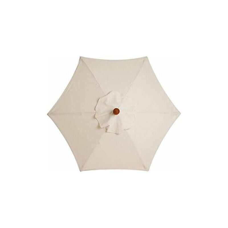 SNQ - Housse de Rechange pour Parasol à 6 Baleines - 3 m - Imperméable - Anti-Ultraviolet - Blanc