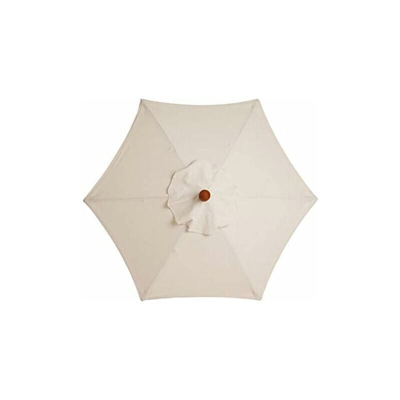 Housse De Rechange Pour Parasol à 6 Baleines - 3 m - Imperméable - Anti-Ultraviolet - Blanc