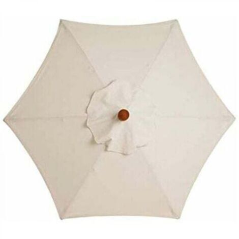 Housse de Rechange pour Parasol à 6 Baleines - 3 m - Imperméable - Anti-Ultraviolet - Blanc