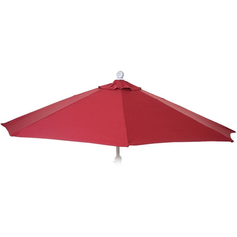 HHG - jamais utilisé] Toile de rechange pour parasol demi-rond Parla, Toile de rechange pour parasol, 300cm tissu/textile uv 50+ 3kg bordeaux - red