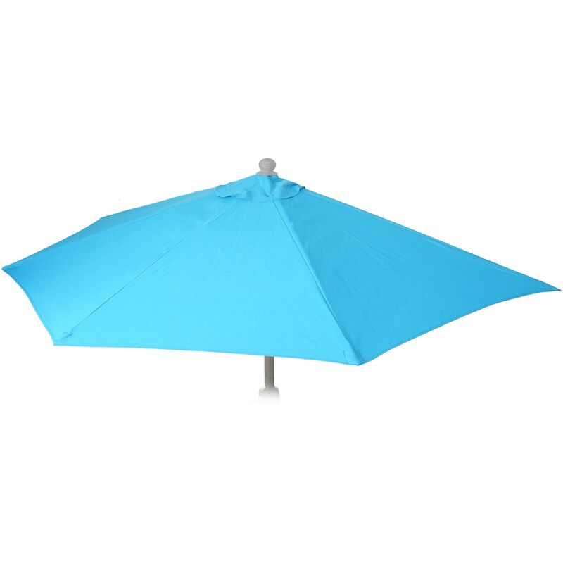 HHG - Toile de rechange pour parasol demi-rond Parla, Toile de rechange pour parasol, 270cm tissu/textile uv 50+ 3kg turquoise - turquoise