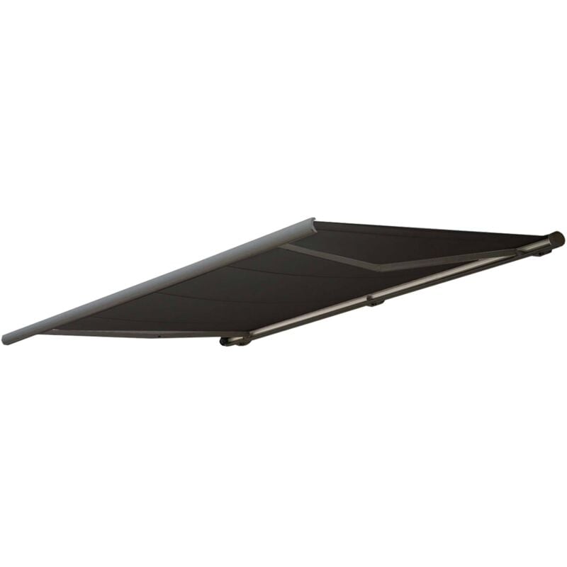 Jamais utilisé] Toile de rechange pour store T123, cassette complète Toile de rechange protection solaire 4,5x3m, Acrylique anthracite