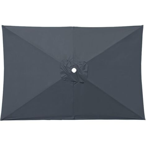 Housse de Rechange Rectangle pour Parasol de Patio à 6 Baleines Tissu de Rechange Imperméable pour Parasol d'extérieur de 2 x 3.0 m(Gris)