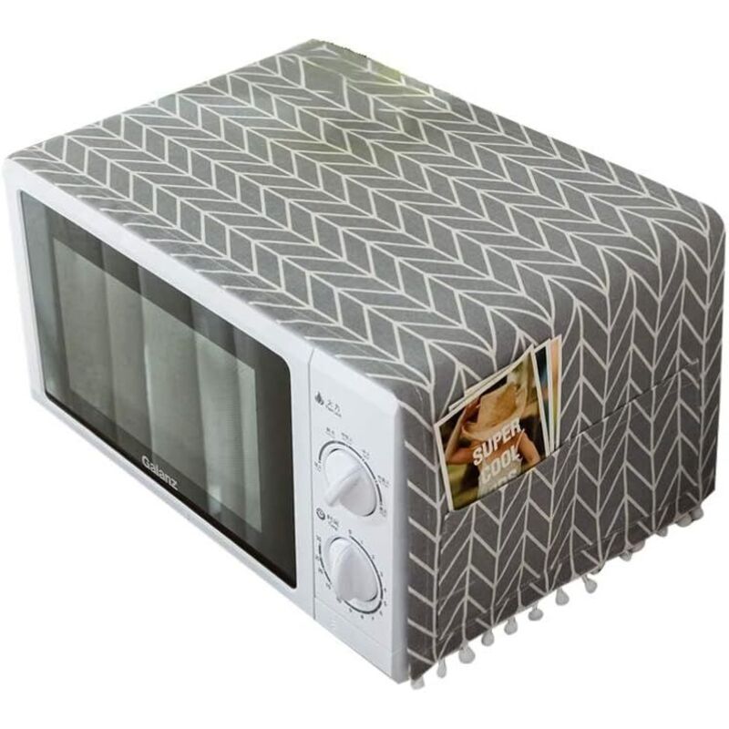 Housse de réfrigérateur grise, housse anti-poussière, housse de micro-ondes universelle avec sac de rangement, housse de protection solaire et sac de
