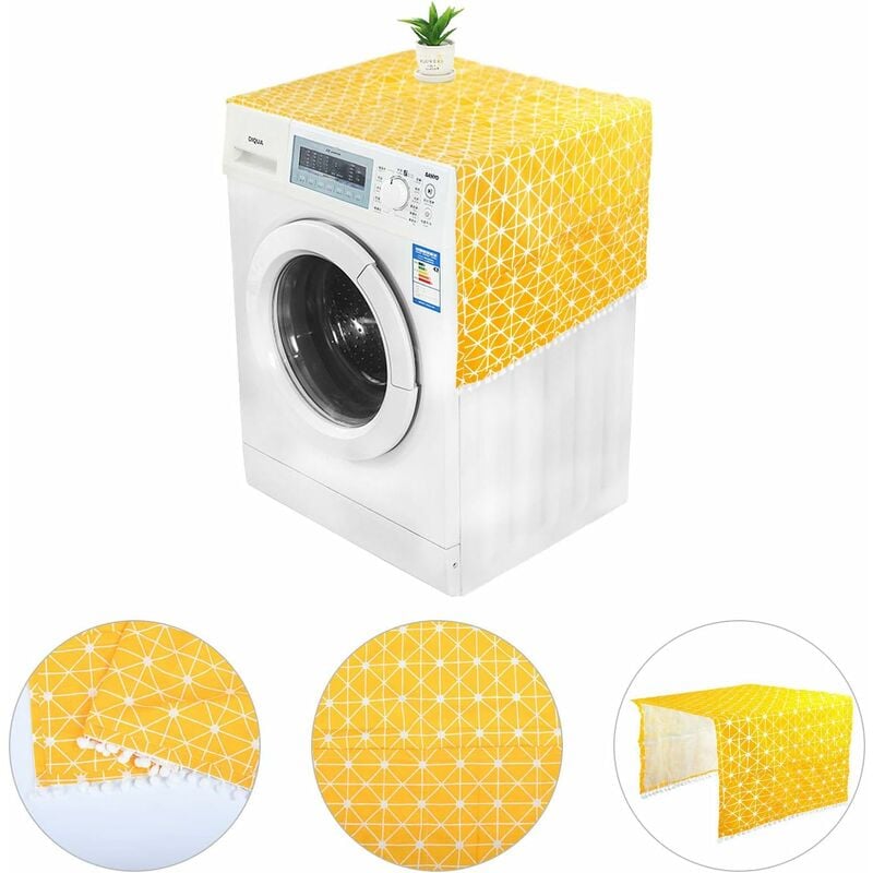 Housse de Réfrigérateur,Housse de Machine à Laver,Protege Machine a Laver,Couvercle Anti-poussière pour Machine à Laver avec Poches de Rangement
