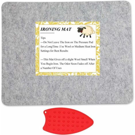 Housse de Repassage en Laine À Haute Température, Housse de Planche à Repasser, Mini Nappe Repassage Tapis & Coussin de Fers à Repasser en Silicone