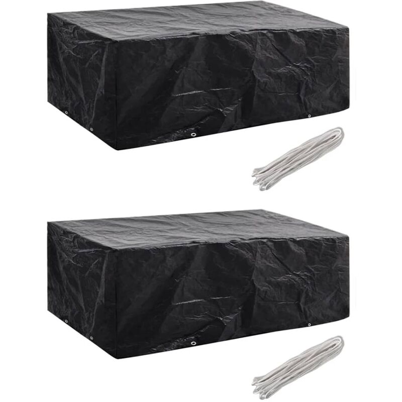 Vidaxl - Paquet de 2 couvertures pour meubles de jardin avec 8 œillets différentes tailles Taille : 200 x 160 x 70 cm
