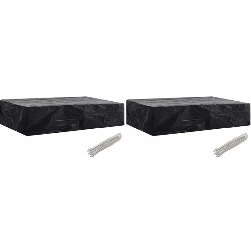 Vidaxl - Paquet de 2 couvertures pour meubles de jardin avec 8 œillets différentes tailles Taille : 218 x 77 x 55 cm