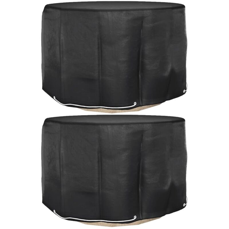 Housses pour meubles de jardin 2 pcs 6 œillets Ø125x75 cm rond