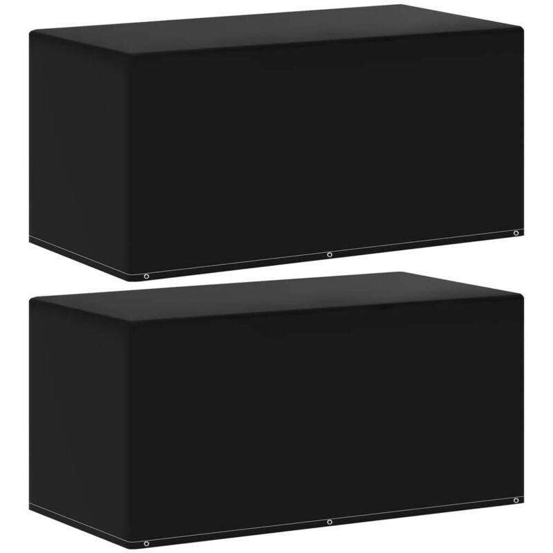 Housses de meubles de jardin 2 pcs 6 œillets 160x80x75 cm