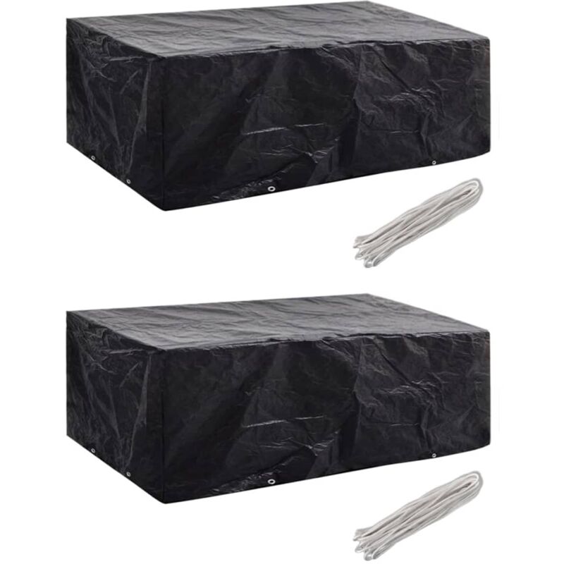 Paquet de 2 couvertures pour meubles de jardin avec 8 œillets différentes tailles Taille : 200 x 160 x 70 cm