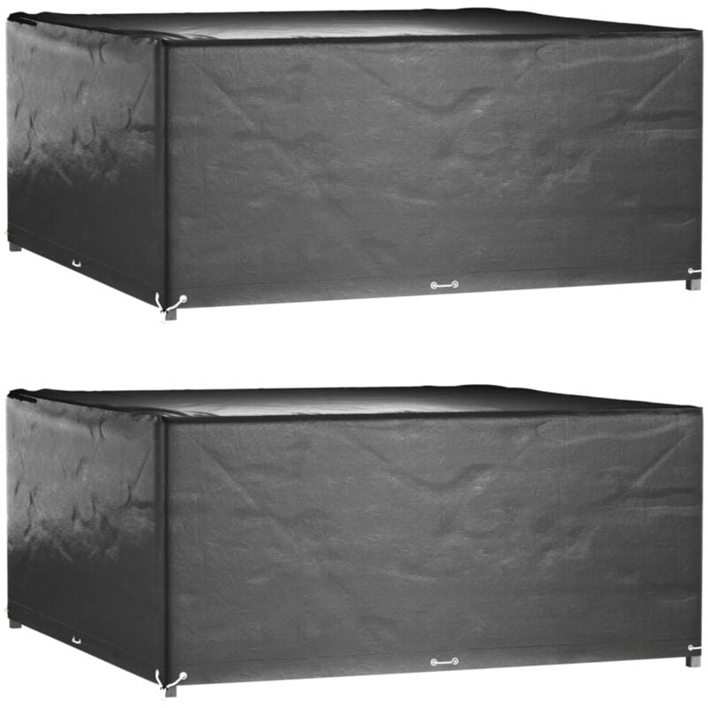 Housses de salon de jardin 2 pcs 16 œillets 205x205x90 cm carré Vidaxl