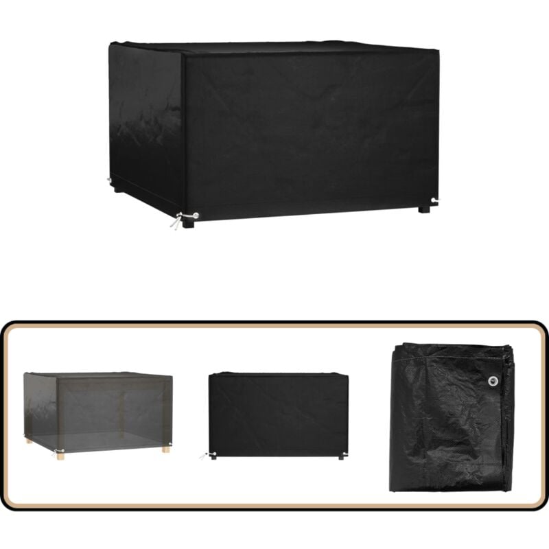 Housse de salon de jardin 8 œillets 132x132x80 cm carré - Housses De Meubles D'extérieur - Housse De Jardin - Protection Mobilier Extérieur - Housse