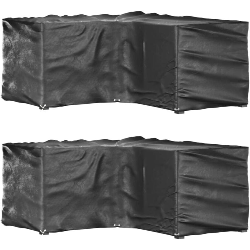 Housses de salon de jardin en forme de l 2 pcs 12 œillets Vidaxl