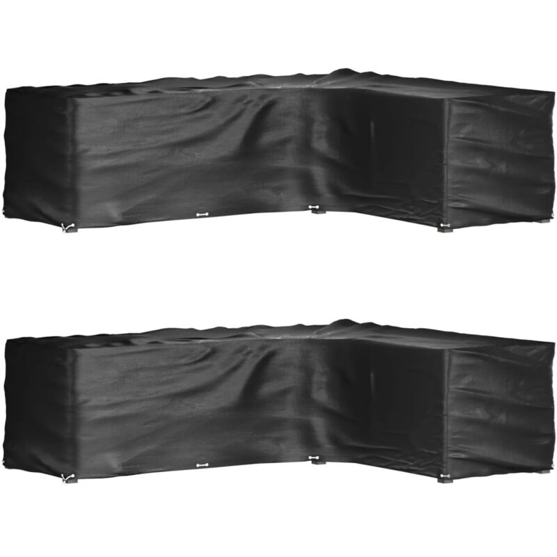 Housses de salon de jardin en forme de l 2 pcs 18 œillets Vidaxl