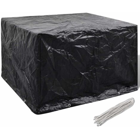 Housse de salon de jardin-Housse de mobilier de jardin 8 œillets 135 x 135 x 90 cm