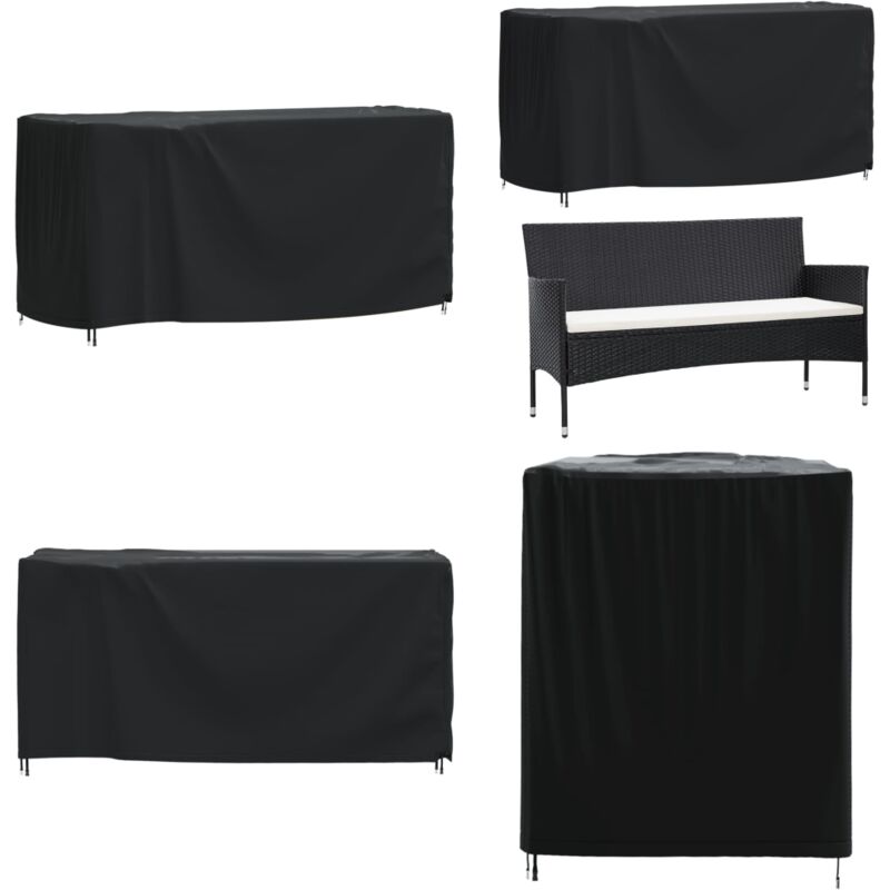 Housse de salon de jardin noir 180x70x90 cm imperméable 420D - Housses De Jardin - Housse De Mobilier Extérieur - Housse De Salon De Jardin
