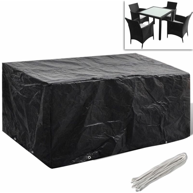 Ilovemono - Housse de salon de jardin Résine tressée 8 œillets 180x140cm