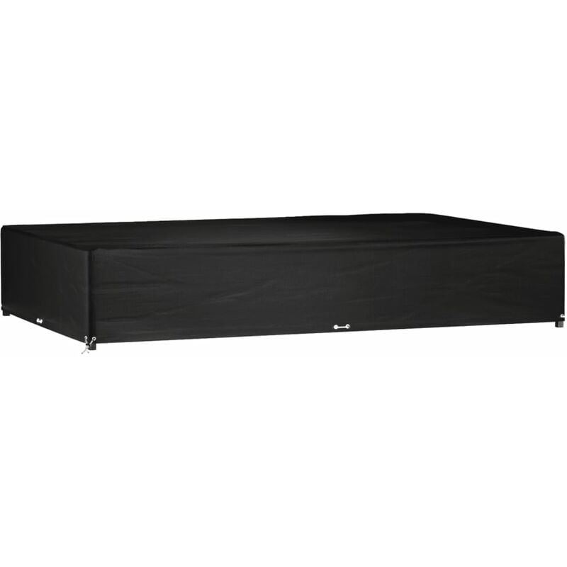 Housse de salon de jardin,Housse Table et Chaise de Jardin pour Protection 16 œillets 325x205x60cm rectangulaire -YZ924600 - Noir