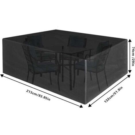 Housse de Salon, Table Rectangulaire Oxford pour Meubles de Jardin UV Protection (213 x 132 x 74 cm)