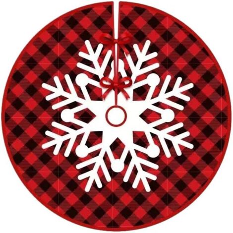Housse de sapin de Noël, motif à carreaux rouges, idéale pour la maison, les vacances, les fêtes - diamètre 120 cm