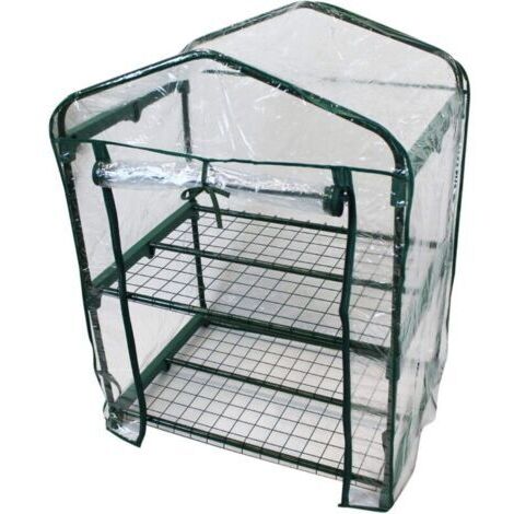 Housse de serre, housse de rechange en PVC à 2 niveaux pour serre de jardinage, pot de fleurs, intérieur et extérieur, 70 x 50 x 93 cm,Aucune étagère incluse