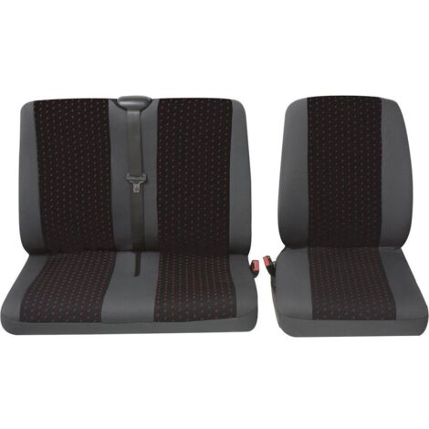 Housse de siège 2 pièces Petex 30071912 polyester rouge, anthracite siège conducteur, double siège