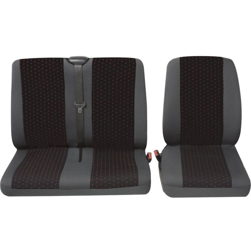 Petex - Housse de siège 2 pièces 30071912 polyester rouge, anthracite siège conducteur, double siège