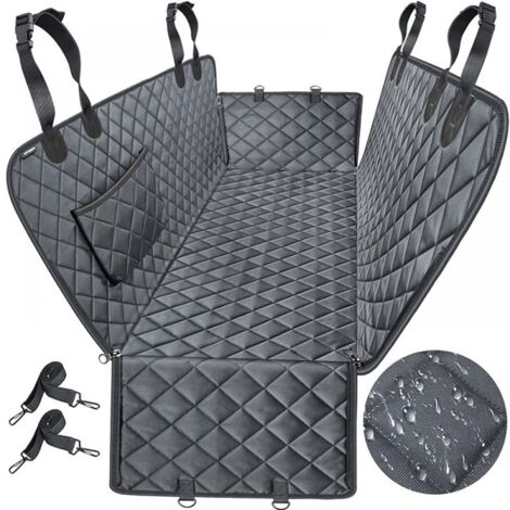 Housse de siège arrière de voiture imperméable pour chien – Hamac durable et résistant aux rayures avec design antidérapant et poche de rangement, compatible avec la plupart des voitures et SUV, noir